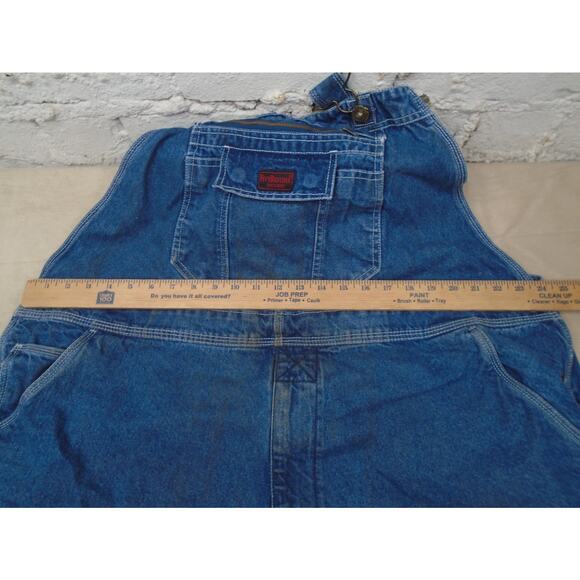 Five Brothers Carpenter Bib Overalls Mens 50x30 Blue Denim Workwear Carpenter - Picture 4 of 14